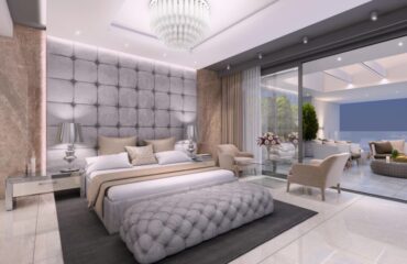 Relaxing and luxurious bedroom interiors that combine comfort, elegance, and functionality.